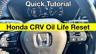 2023  2024 Honda CRV Oil Life Reset  Maintenance Reminder Reset [upl. by Thgiled425]