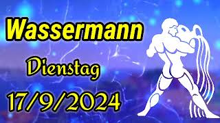 horoskop Wassermann Dienstag 17 September 2024 [upl. by Nahsaj]