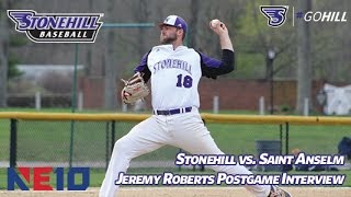 Stonehill College Baseball Team Earns a 81 Victory Over Saint Anselm College [upl. by Eugirne]