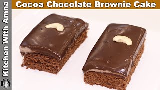 Cocoa Chocolate Brownie Cake Recipe  How to make Brownies  Kitchen With Amna [upl. by Luar]