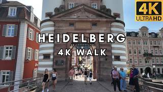 Heidelberg Germany 4K 60fps Walking Tour  Beautiful Baroque Old Town [upl. by Joh]