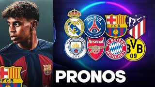 PRONOSTICS QUART DE FINALE LDC RÉAL VS CITY BARÇA VS PSG [upl. by Dasa]