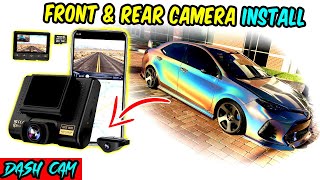 How to Install Front amp Rear View Camera DASH CAM AQP Review [upl. by Aneekan]