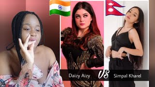 Simpal Kharel Vs Daizy Aizy New Tiktok Compilation Reaction [upl. by Noirda]