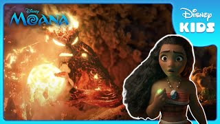 The Final Battle with Te Kā 🔥  Moana  Disney Kids [upl. by Amii837]