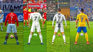 Free Kicks CRISTIANO RONALDO From PES 2004 to 2025 [upl. by Rebmaed]