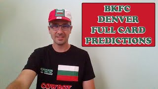 BKFC 31 Denver quotRichman Vs Doolittle  Full Card Predictions  Breakdown [upl. by Llevert]