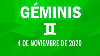 ♊ Horoscopo De Hoy Géminis  4 de Noviembre de 2020 [upl. by Hamlen]