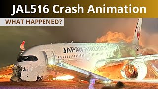 JAL Flight 516 CRASH ANIMATION  Tokyo Haneda Airport [upl. by Stalk23]