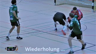 Handballregeln Hinausstellung da Ball nicht rechtzeitig freigegeben [upl. by Ahsiki]