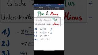 PLUS MINUS REGEL IM SCHNELLCHECK mathe tricks maths easy [upl. by Aiyram]