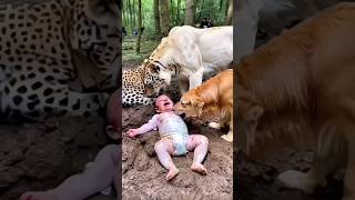 tiger baby animals fake ai video funny dog youtupe shorts [upl. by Mccallum480]