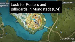 Look for Posters and Billboards in Mondstadt 04  Genshin Impact [upl. by Ainos781]