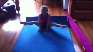 Straddle press to handstand 4 year old gymnast [upl. by Merat]