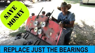 How to Change the Idler Pullies Spindle Bearings and Belts on a Bad Boy Elite Zero Turn Mower Deck [upl. by Anirod]