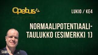 Normaalipotentiaalitaulukko esimerkki 1 [upl. by Oswin765]