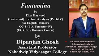 Fantomina ElizaHaywood Lecture 4 Textual Analysis by DipanjanGhosh EnglishHonours SemesterIV [upl. by Aldric979]