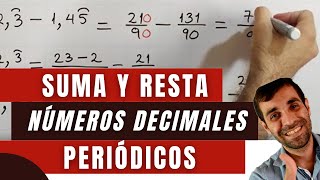 Suma y resta de números decimales periódicos puros y periódicos mixtos  operaciones con decimales [upl. by Gahl]