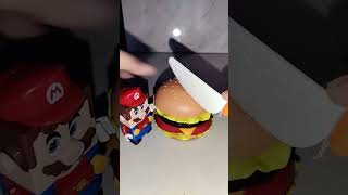 🌈🌈Mario Cutting Hamburger 🍔 supermariobros mario funny shorts [upl. by Opalina204]