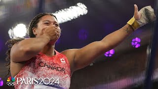 Canadas Rogers USs Echikunwoke top medal podium in women’s hammer  Paris Olympics  NBC Sports [upl. by Airec]