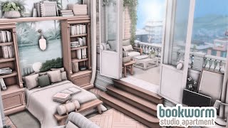 BOOKWORM STUDIO APARTMENT  The Sims 4 apartment renovation speed build [upl. by Garv]