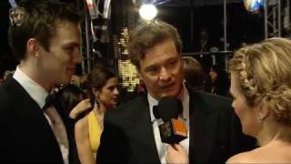 Colin Firth amp Nicolas Hoult  BAFTA Film Awards in 2010 Red Carpet [upl. by Payne856]