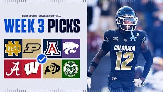 Picks for EVERY Top 25 game in College Football Full Week 3 Predictions [upl. by Arnold]