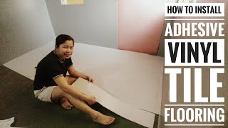 How Much amp How To Install Self Adhesive Vinyl Tile Flooring  DIY  StayHome WithMe [upl. by Augustus]