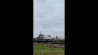 Concrete Stacks Demolished at Defunct Power Plant in Conesville Ohio [upl. by Jillayne]