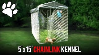 Lucky Dog 5 x 15 Chainlink Boxed Kennel Assembly [upl. by Deerdre]