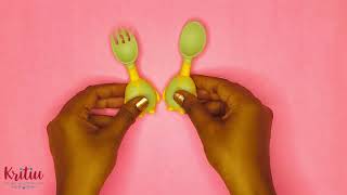 Baby FlaxibleTraining Spoon and Fork Set [upl. by Alansen]