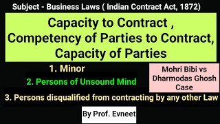 Capacity to Contract  Capacity of Parties  Capacity of Parties under Contract Act 1872 [upl. by Aramoiz46]