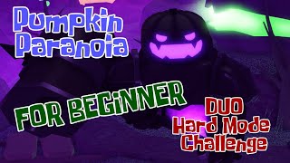 How to DUO Pumpkin Paranoia Hard Mode Challenge in Roblox Tower Heroes FOR BEGINNERS [upl. by Meluhs]