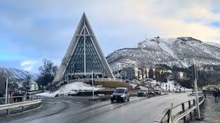 4K Crossing Tromso Bridge walking tour [upl. by Holtorf]