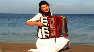 WIESŁAWA DUDKOWIAK with Accordion on Beach 1  The most beautiful relaxing melody [upl. by Nowd]