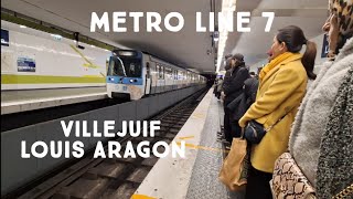 RATP Paris Metro Line 7  VilleJuif Louis Aregon Metro Station  Île de France Mobilités [upl. by Harriott]