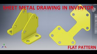 Sheet Metal Drawing tutorials in Autodesk Inventor  Inventor 3d Cad Drawing Tutorials  3d draw [upl. by Kennith]