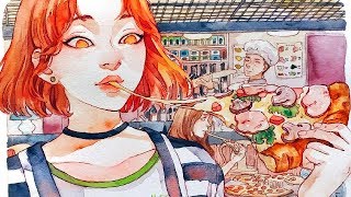 PIZZA  HUNGRY Watercolor series [upl. by Ayeki]