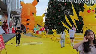 Bangkok New Year Tree walking Central wOrld mall Pokemon Pikachu show 1 part [upl. by Nalro]