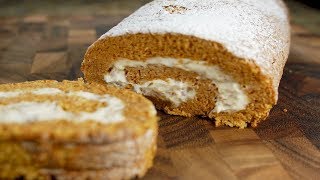 Pumpkin Roll Recipe Demonstration  Joyofbakingcom [upl. by Anawk382]