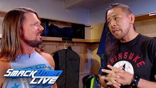 Shinsuke Nakamura asks AJ Styles for backup SmackDown LIVE March 27 2018 [upl. by Ocinemod]