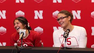 Nebraskas Bergen Reilly and Rebekah Allick after sweeping Indiana [upl. by Rico]