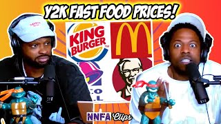 Y2K FAST FOOD PRICES CAN YOU GUESS THE COST  NNFA PODCAST CLIPS [upl. by Ceporah]