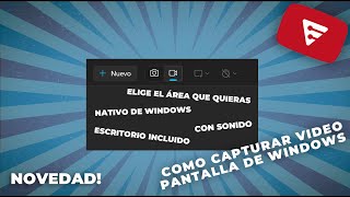 SUPERFÁCIL COMO CAPTURAR EN VIDEO LA PANTALLA DE WINDOWS ESCRITORIO INCLUIDO [upl. by Fredek506]