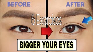 6 Simple Exercises to Make Small Eyes Bigger  Home Fitness Challenge [upl. by Elsa]