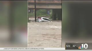 Isaias Flood Waters Inundate Drivers in Montgomery County  NBC10 Philadelphia [upl. by Barbur501]