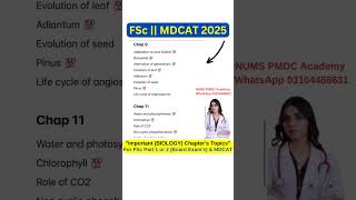 FSc Board ExamsMDCAT 2025MBBSBDS AdmissionPhysics and Chemistry Important Topics [upl. by Henri409]