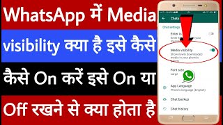 WhatsApp mein media visibility kya hai  WhatsApp mein media visibility kaise use Karen [upl. by Auqenwahs]