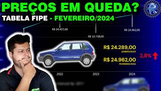 TABELA FIPE FEVEREIRO2024  PREÇOS ainda EM QUEDA [upl. by Hadden]