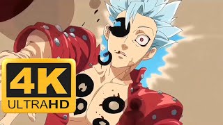 Meliodas vs Ban Tournament Fight English Dub 4K 60FPS [upl. by Ahcurb]